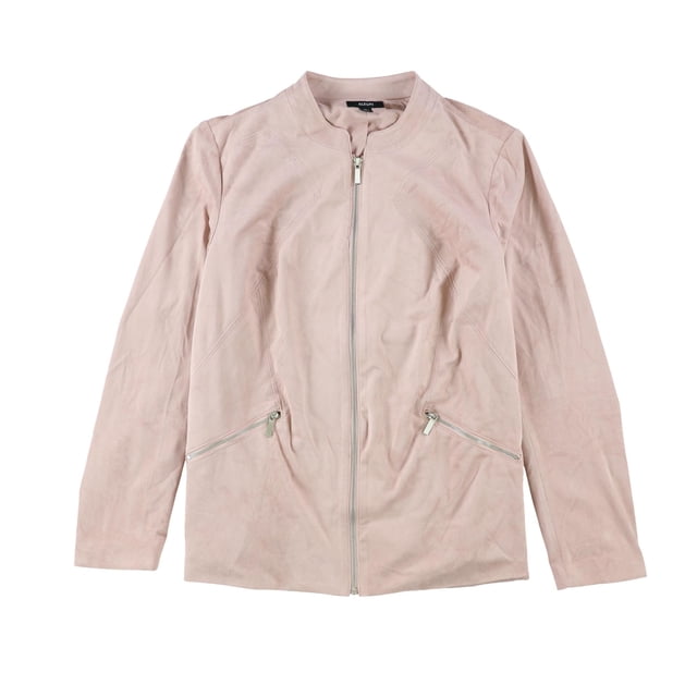 Alfani Womens Suede Zip Jacket potteryclay 0X