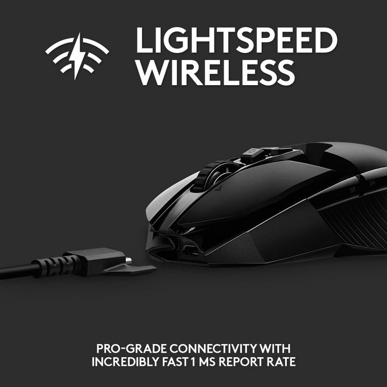 Logitech - G903 Lightspeed Wireless Optical Gaming Ambidextrous Mouse with RGB Lighting - Black