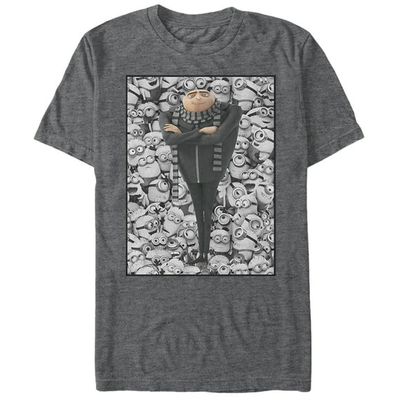 Men's Despicable Me Gru Montage Graphic Tee Charcoal Heather Large