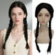 thumbnail image 1 of Peluca ajustable larga, negra y lisa para disfraz de Halloween. Peluca para niña, ideal para fiestas de cosplay., 1 of 6