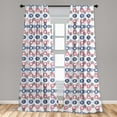 thumbnail image 5 of Ambesonne Geometric Curtains, Brush Strokes Triangles, Pair of 28"x95", Pastel Pink Azure Blue, 5 of 5