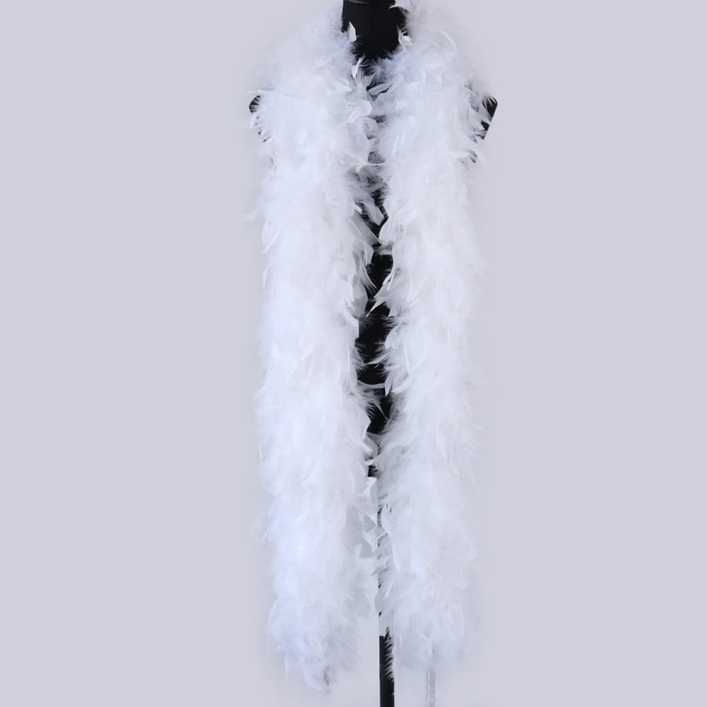 Ws&Wt 2 Yards 100 Grams Turkey Chandelle Feather Boa for adult women  costume accessory dress up party favors(White&Black Tips) - Yahoo Shopping