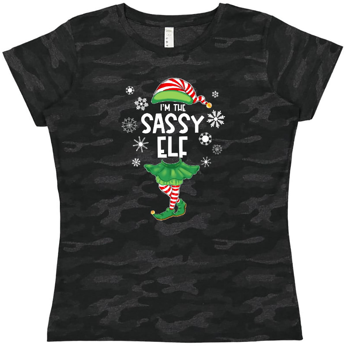 Inktastic Funny Christmas I'm the Sassy Elf with Shoes and Hat Women's T-Shirt