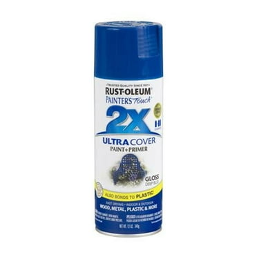 Rust-Oleum Painter's Touch 2X Ultra Cover Gloss Deep Blue Paint Primer Spray Paint 12 oz