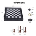 thumbnail image 3 of GSE Games & Sports Expert 3-in-1 Black Leather Chess, Checkers and Backgammon Tabletop Board Game Combo Set with Storage for Kids and Adults, 3 of 8