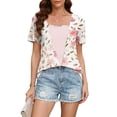 thumbnail image 2 of T-Shirt Imprimé pour Femmes Manches Courtes Col Rond Haut d'Été Mode Décontracté en Rose pour Usage Quotidien et Fêtes, 2 of 7
