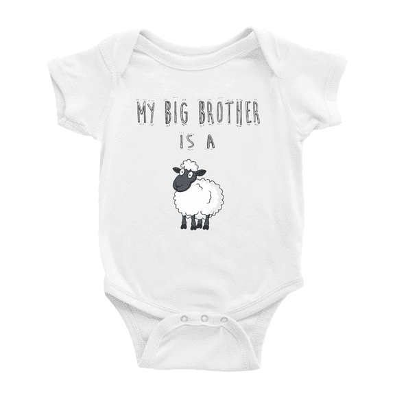 My Big Brother Is A Sheep Cute Baby Bodysuit Boy Girl