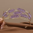 thumbnail image 2 of Yoyauz Lady Golden Crown Wheat Ears Crystal Princess Crown Crystal Queen Crown Wedding, Bridal Hair Ornament Birthday Ball, Beauty Pageant Party Rite of Passage, Photo Props, 2 of 9