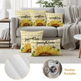 thumbnail image 5 of Outdoor Pillow Covers 20x12 Set of 2, Sunflowers Waterproof Patio Throw Pillow Covers for Couch Sofa Chair, Yellow Plaid Sunshine Vintage Country Bee Decorative Pillowcases for Throw Pillows, 5 of 9