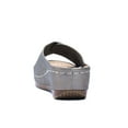 thumbnail image 2 of GOOD CHOICE Womens Silver 1/2" Platform Adjustable Buckle Accent Cushioned Justina Round Toe Wedge Slip On Slide Sandals 7, 2 of 4