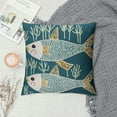thumbnail image 2 of COMIO  Throw Pillow Cover Decorative Square Cushion Cases for Home Sofa Bed and Chair (Blue Fish), 2 of 5