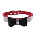 thumbnail image 1 of Methold Decoración para mascotas Cachorro Perro Gato Collar ajustable prop Correa Hebilla Rhinestone PULeather Suministros para perros pajarita negra SG, 1 of 3
