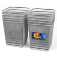 thumbnail image 1 of Botes de basura SHSYCER de metal cuadrado plateado, 6 litros, paquete de 10 unidades, para oficina, 1 of 8