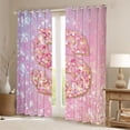 thumbnail image 2 of Feelyou Chic Pink Monogrammed S Black Out Curtains, Glitter Mermaid Scale Curtains Pack of 2 (42x63 Each), Dreamy Princess Cartoon Bedroom Curtains, Blackout Curtains Home Decor, 2 of 6