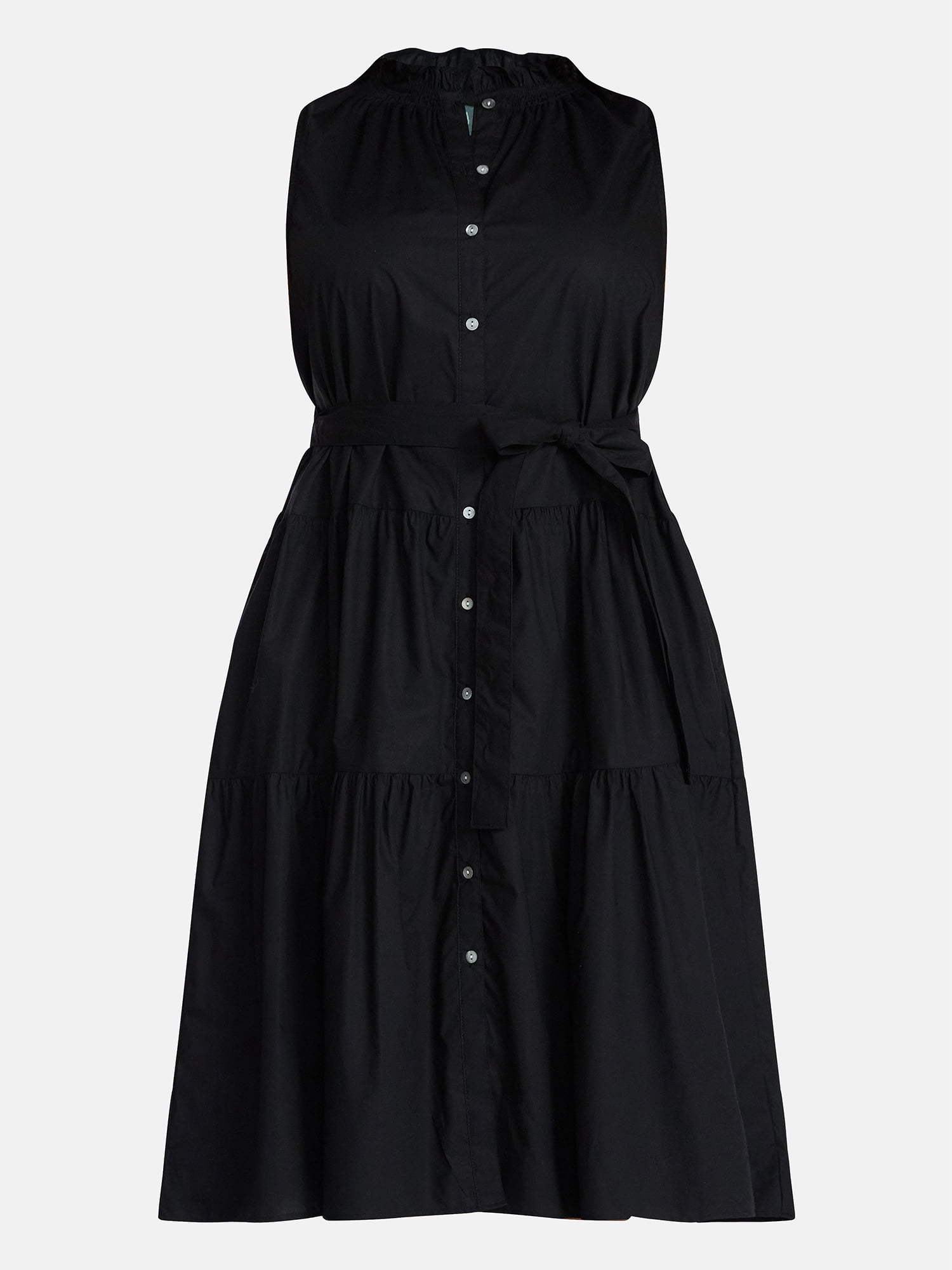 Terra & Sky Women's Plus Sleeveless Midi Shirt Dress, Sizes 0X-5X