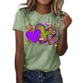 thumbnail image 1 of PMUYBHF Chemises Décontractées pour Femmes Mardi Imprimé Col Rond Manches Courtes Tee Tops Tunique Blouse 3896 m, 1 of 5