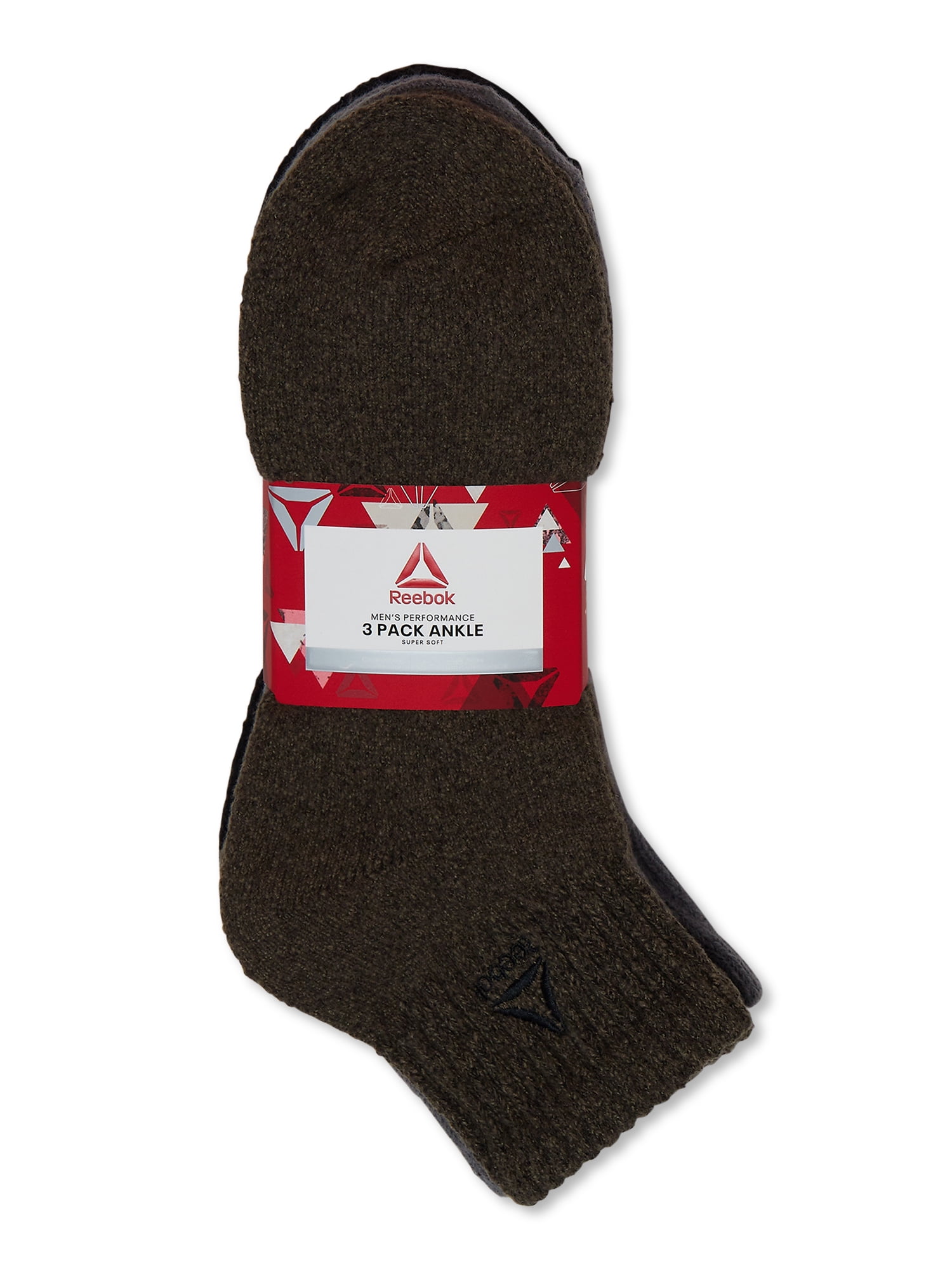 Reebok Men's Socks, Performance Super Soft Ankle Socks, 3-Pack