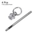 thumbnail image 3 of Uxcell 4pcs Brass Studs Rivets 8mm Metal D-Ring Button Rivets with 3.5mm Leather Hole Punch for Leather, Silver Tone, 3 of 6