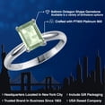 thumbnail image 2 of Gem Stone King 900 Platinum Green Prasiolite Engagement Ring for Women | 1.50 Cttw | Emerald Cut 8X6MM | Gemstone Birthstone | Size 6, 2 of 6