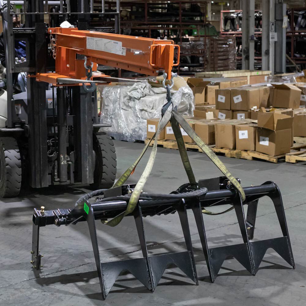 Titan Attachments Fork Mounted Jib Boom Crane: 6,000 lb Max Load Capacity, 138 in Max Length