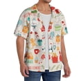 thumbnail image 4 of KLL Christmas and New Year Print Men's Shirt Short Sleeve Button Down Summer Cuba Beach Shirts- Small, 4 of 7