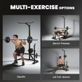 thumbnail image 3 of Soozier Multi-Function Home Gym Power Tower, Steel Squat Rack with Bench Press & Lat Pulldown System, Integrated Plate Storage, 440 lbs Capacity, Black, Home Workout Station, 3 of 7