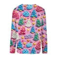 thumbnail image 4 of WXLWZYWL Womens Christmas Sweatshirts Cute Xmas Ugly 3D Graphic Print Sweaters Oversized Long Sleeve Round Neck Pullover Tops, 4 of 5