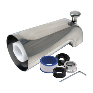 EZ-FLO 15068 Universal Tub Spout with Diverter, 5-1/8 inch, Brushed Nickel