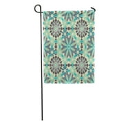 SIDONKU Blue Pattern Zellige Moroccan Razil Moorish Celadon Abstract Green East Garden Flag Decorative Flag House Banner 28x40 inch