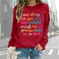 thumbnail image 2 of Oversized Sweatshirt for Women Women Oversize Sweatshirts Long Sleeve Crewneck Letter Printed Lightweight Loose Sweatshirts Blouse Top Athletic Jacket with Hoodie Apparel Short Extra Long Sweat Red XL, 2 of 7