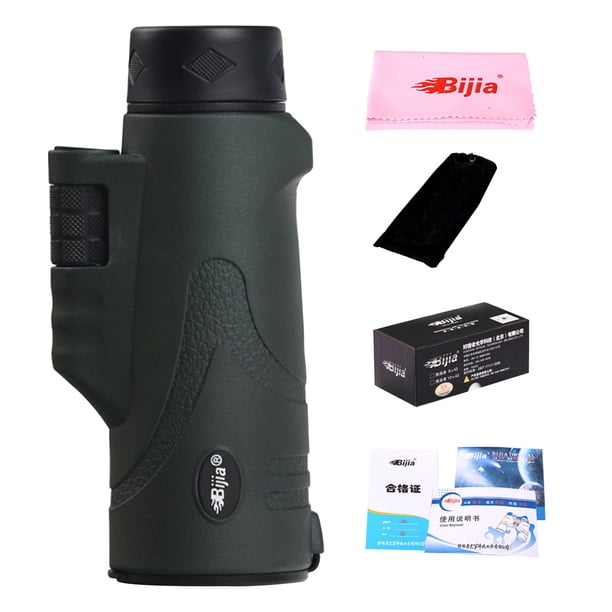 BIJIA 10x42 Monocular Senderismo al aire libre Caza Observación de aves Telescopio de un solo tubo Antideslizante, Verde militar sidaley OD000317-03B
