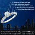 thumbnail image 2 of Gem Stone King 10K Two Tone Gold Sky Blue Aquamarine and Lab Grown Diamond Engagement Ring for Women | 0.68 Cttw | Round 5MM | Gemstone March Birthstone | Size 6, 2 of 6