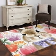 thumbnail image 4 of Easter Bunny Area Rug 3x5 Washable Rug Non Slip Spring Tulips Vintage Botanical Pastoral Large Area Rug Indoor Floor Carpet for Entryway Bedroom Kitchen Living Room Home Office Dining Room Nursery, 4 of 8