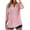Pink, variant on Womens Trendy Tops Ladies Tops And Blouses Women's Fashion Solid Button Linen-Cotton Shirt Female-Neck Loose T-shirt Blouse Pink XL
