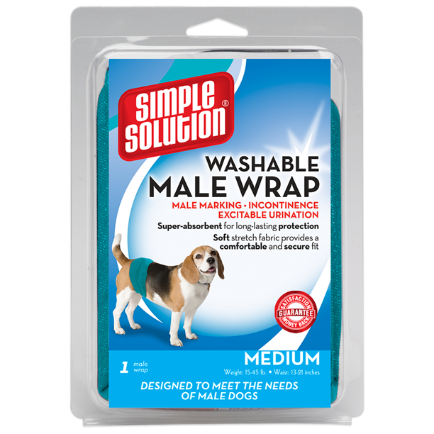 Simple Solution Washable Male Wrap Dog Diaper, Medium, 1 Pack Walmart