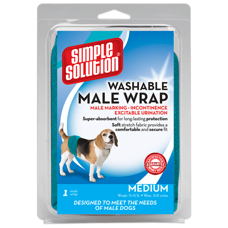 Simple Solution Washable Male Wrap Dog Diaper, Medium, 1