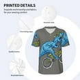 thumbnail image 4 of Daiia Fun Riding Dinosaur Mens Baseball Jersey Button Down Shirts Short Sleeve Sports Uniforms-Medium, 4 of 9