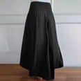 thumbnail image 5 of Fengqque Womens Elastic High Waisted Palazzo Pants Plus Size Wide Leg Long Lounge Pant Trousers with Pocket Black L(L), 5 of 9