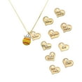 thumbnail image 3 of Delight Jewelry Silver-tone Softball optic yellow - Crown - Large Goldtone Aunt Heart Charm Necklace, 17.5"+2" Extender, 3 of 5