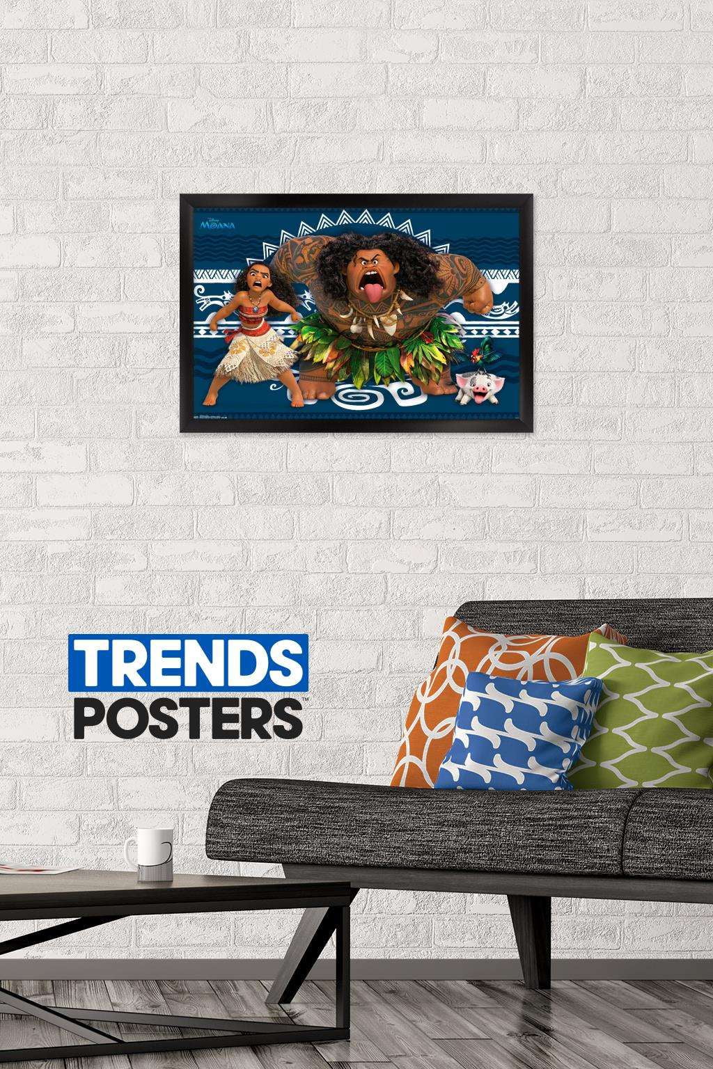 Disney Moana - Faces Wall Poster, 14.725" x 22.375", Framed
