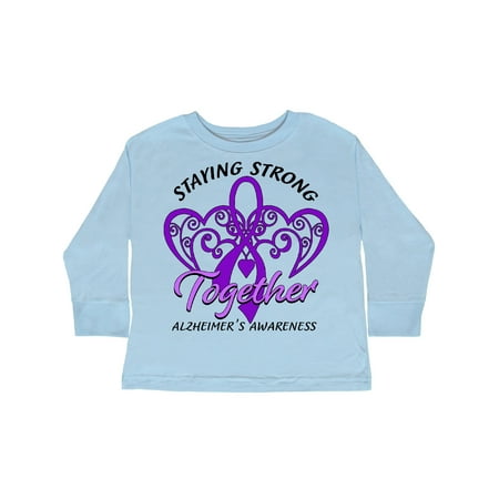 

Inktastic Staying Strong Together Alzheimer s Awareness Purple Ribbon Gift Toddler Boy or Toddler Girl Long Sleeve T-Shirt