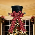 thumbnail image 2 of Christmas Hat Decoration with Retractable Tree Top Hat and Creative Bow for Holiday Ornaments, Ideal as Festive Tree Topper and Party Scenes-black, 2 of 6