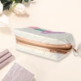 thumbnail image 2 of 1 Pc Bolsa de Maquillaje Bordada con Amor para Mujeres para Viajes Vacaciones Camping Rosa Blanca PU, 2 of 3