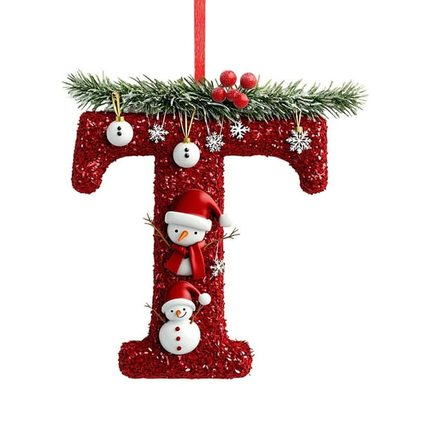Decoraciones Del Árbol de Navidad Decoración Del Árbol de Navidad de 26 Letras Colgante Ornamentos Del Árbol de Navidad Ornamentos de Navidad Personalizados Decoración de Navidad Decoración Colgante D