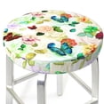 thumbnail image 3 of KLL Floral Vintage Round Bar Chair Cushion Cover 14 inch ,Bar Stool Protector with Elastic, Soft Washable, 3 of 6