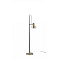 thumbnail image 4 of Retro Floor Lamp with Matte Black Pole and Adjustable Jumbo Antique Brass Metal Shade, 4 of 5