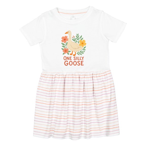 Inktastic One Silly Goose Cute Animal Design Girls Toddler Dress