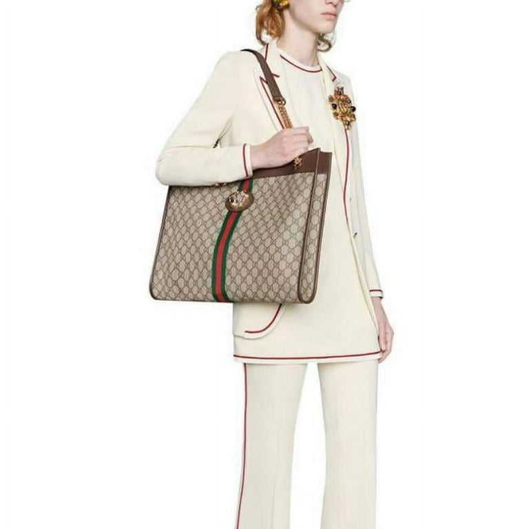 Ophidia large tote bag in beige and white Supreme