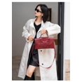 thumbnail image 3 of Genuine Cowhide Women Crossbody Bag, Glossy Crocodile Embossed Metal-Ring Top-Handle Purse, 3 of 9