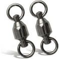 thumbnail image 1 of BLUEWING Roulement à Billes Pivotant pour Pêche Haute Résistance Anneaux Solides Soudés pour Pêche en Eau Salée Revêtement Nickel Noir 419lbs, 20 Pcs, 1 of 5